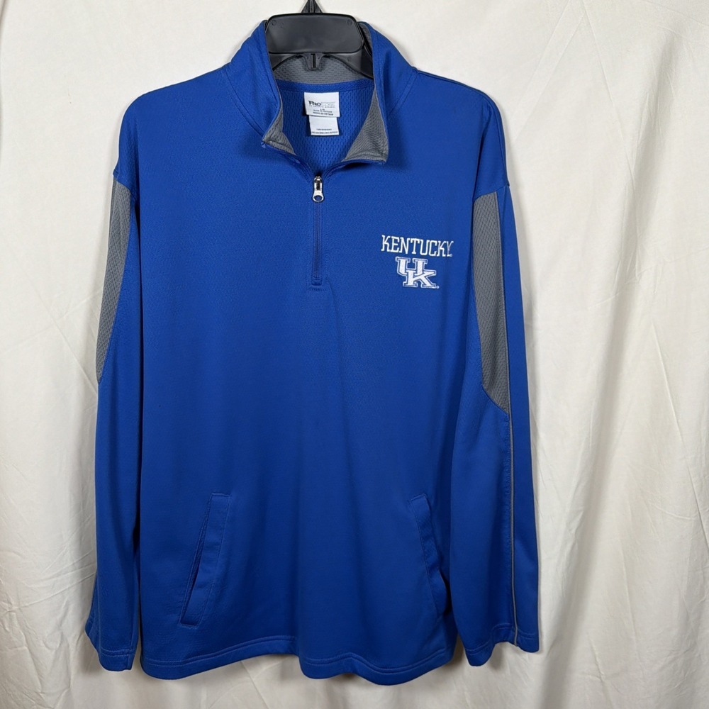 Pro Edge Kentucky Wildcats 1/4 Zip Pullover Mens Large Blue‎ NCAA